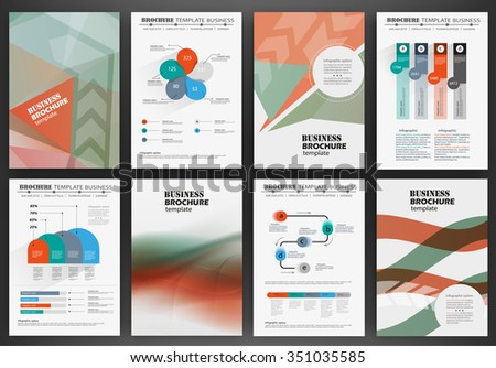 Abstract vector backgrounds and Infographic brochure elements for business and finance visualization. Set of infographic templates for flyer, presentation, booklet, print, website