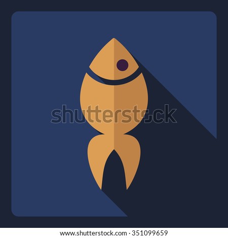 Flat modern design with shadow  Icon sea fish