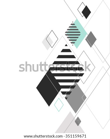 Vector Hipster Rhombus and Triangle Background . Abstract Geometrical Background . Modern Design Template