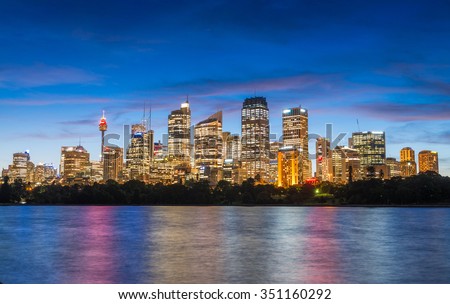 Wonderful night skyline of Sydney, Australia.