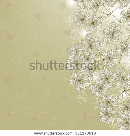 
Invitation or wedding card with abstract floral background.
 