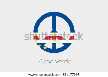 A Peace Symbol with the Flag of Cape Verde