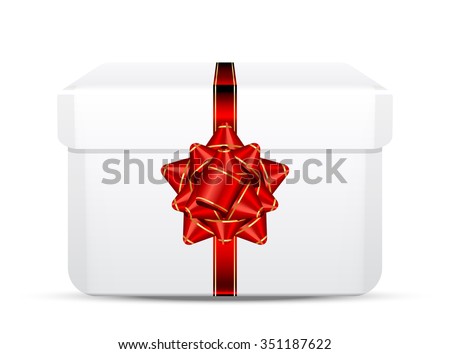 Vector gift box with red bow