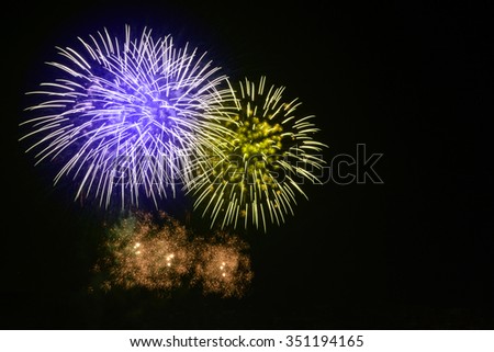 Fireworks or flares as explosive devices in category one. Features include sound, lighting of fireworks, flares, smoke and ash are designed to burn and ignite the light colors.