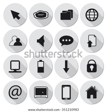 Vector web and computer icons set.