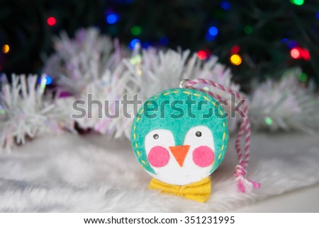 Adorable penguin Christmas tree ornament