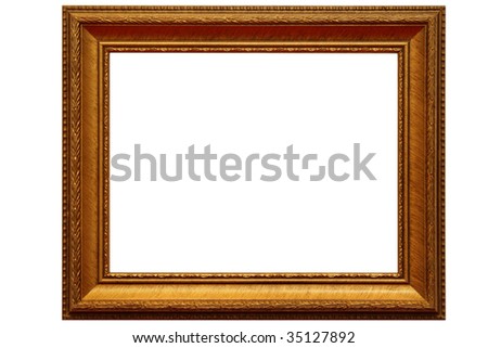 wooden photo frame isolated on white background