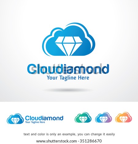 Cloud Diamond Logo Template Design Vector
