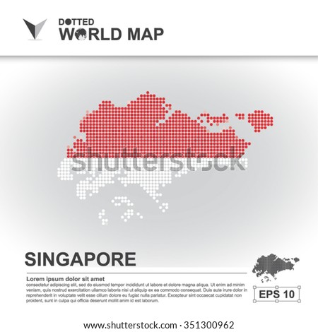Map Of Singapore Dotted Vector