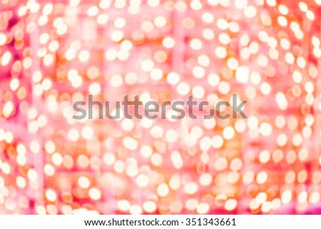 Abstract Disco Party red background. Sparkling bokeh with fractal golden lights