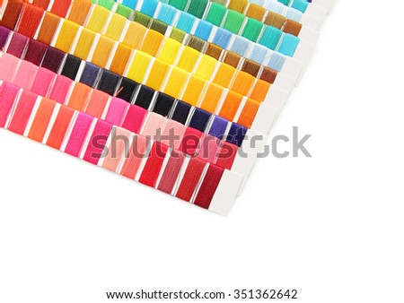swatch of colorful thread on white background
