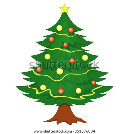 Christmas tree, vector illustration.