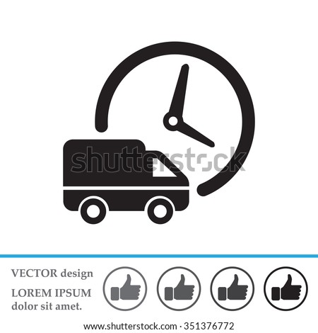 Fast delivery icon silhouette shipping truck isolated. vector illustration Royalty-Free Stock Photo #351376772