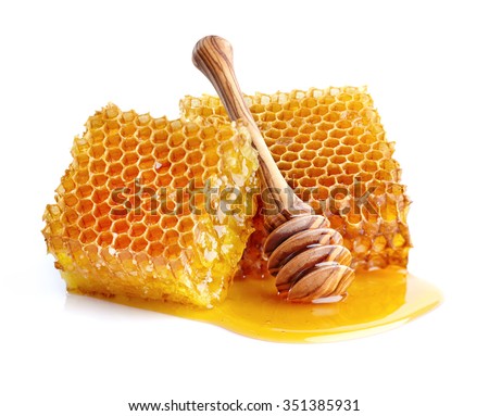Honeycombs in closeup Royalty-Free Stock Photo #351385931
