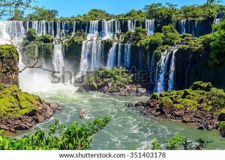 Iguazu falls view from Argentina Royalty-Free Stock Photo #351403178