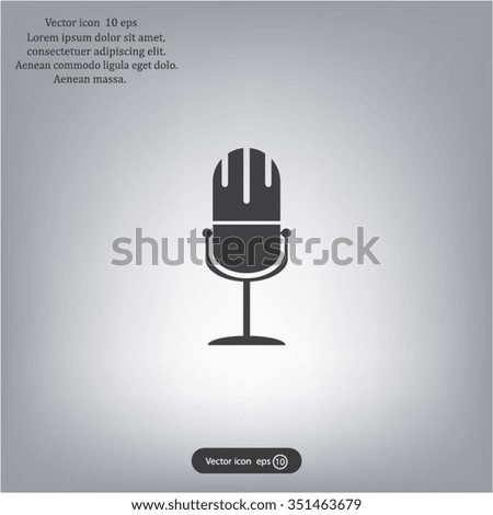 microphone web icon, flat design