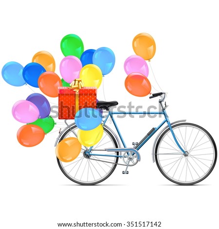 Vector Bicycle with Balloons