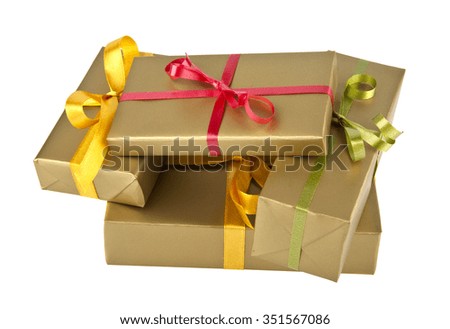 boxes with gifts on a white background