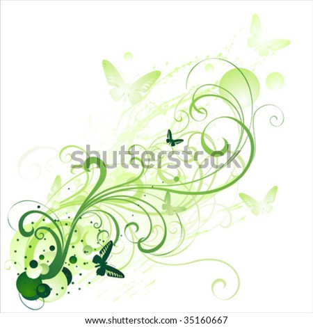 green floral card
