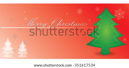 Colored christmas banner with text and a christmas tree