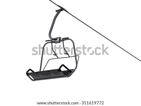 Chair-lift isolated on white background with copy space Royalty-Free Stock Photo #351619772