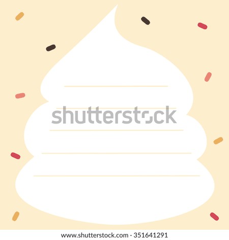 whipped cream frame card invitation vector background illustration