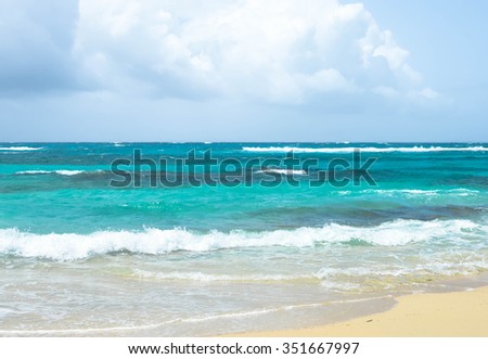 Beautiful tropical beach on a small remote Great Corn Island in the Caribbean Sea, Nicaragua. Central America