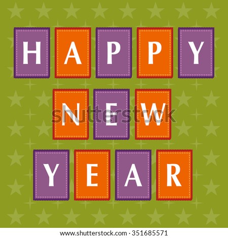 Happy new year letters decoration, vector illustration
