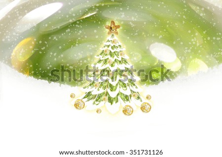 Christmas tree and  with festive decoration