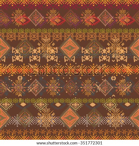 Abstract ethnic seamless pattern. Tribal art print. Background texture, wallpaper, wrapping