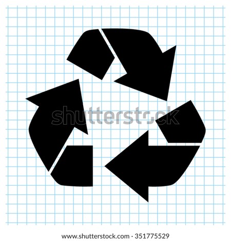 Recycling - black vector icon