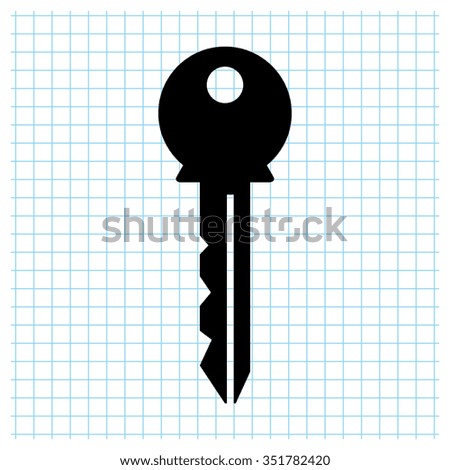 Key - black vector icon