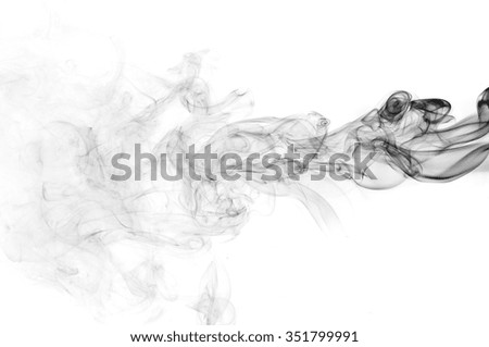 Abstract black smoke on white background, smoke background,black ink background