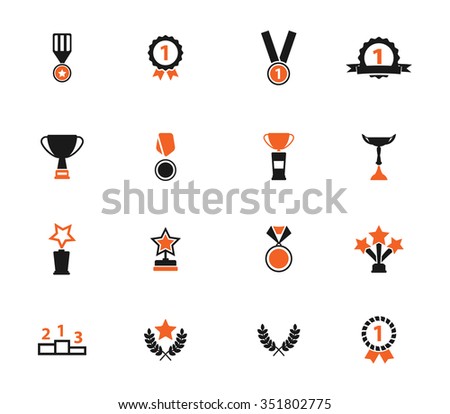 Medals and tropheys simple icons for web