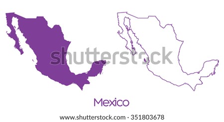 A Map of the country of Mexico
