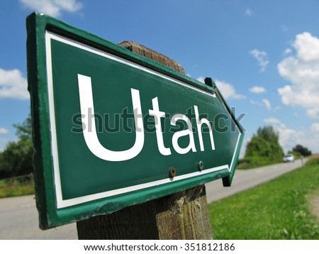 Utah signpost along a rural road