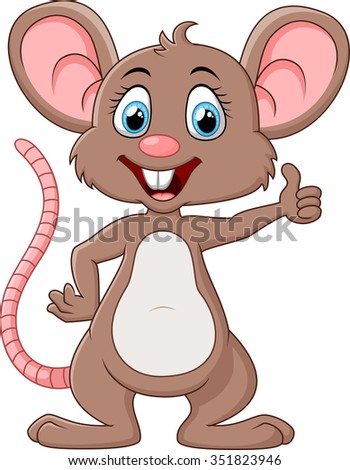 Cute mouse cartoon thumb up
