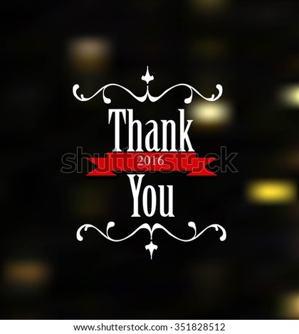 Lettering Thank you. Vector illustration