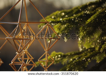 Baltic and Scandinavian traditional Christmas decoration from reeds