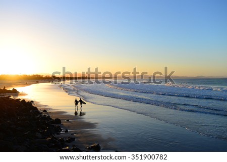 Sunset in Byron Bay Royalty-Free Stock Photo #351900782