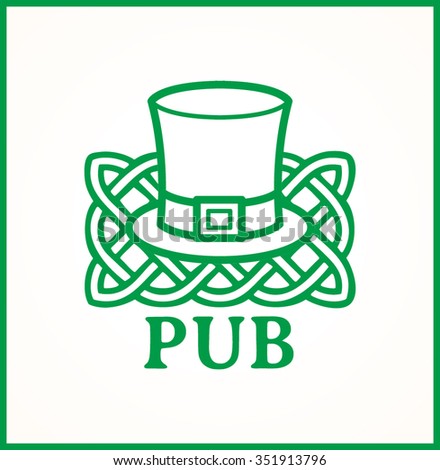 Irish pub logo large hat (cross)