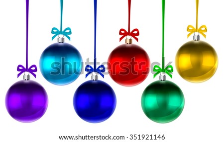 Set of Holidays or Christmas baubles in bright different colors - vector illustration eps 10 format