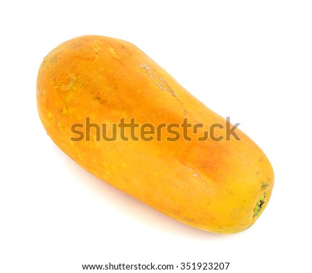 yellow papaya isolated on white background .