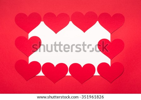 Valentines Day background with hearts. Red Hearts On White Background For Valentines Day, Valentines Card, Love