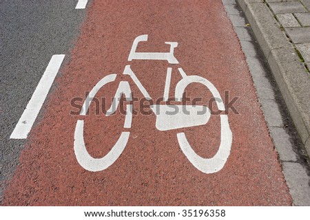 White bicycle on cycle way