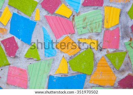 walls of colored tiles