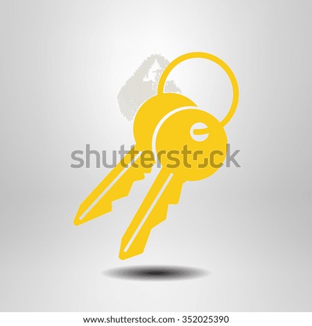 Key icon. Lock simbol. Security sign. Flat design style.