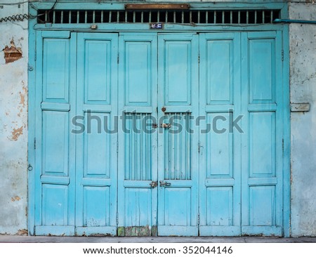  blue green wooden door texture,vintage style