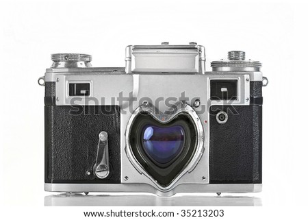 old photo camera-love camera concept