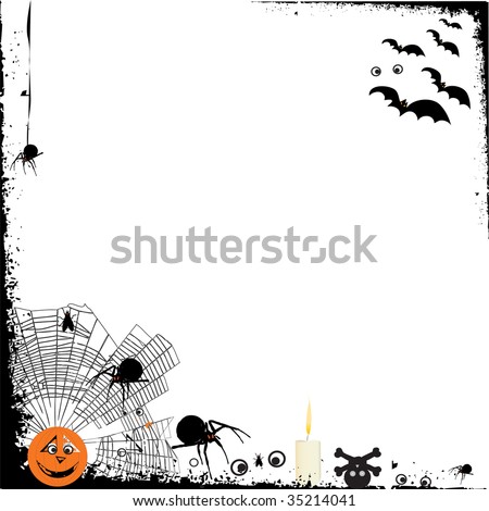 halloween grunge background with design elements